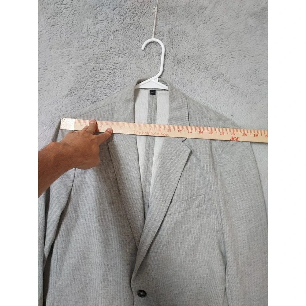 J Crew Blazer Mens Large Thompson Sport Coat Two Button Knit Gray Unstructured